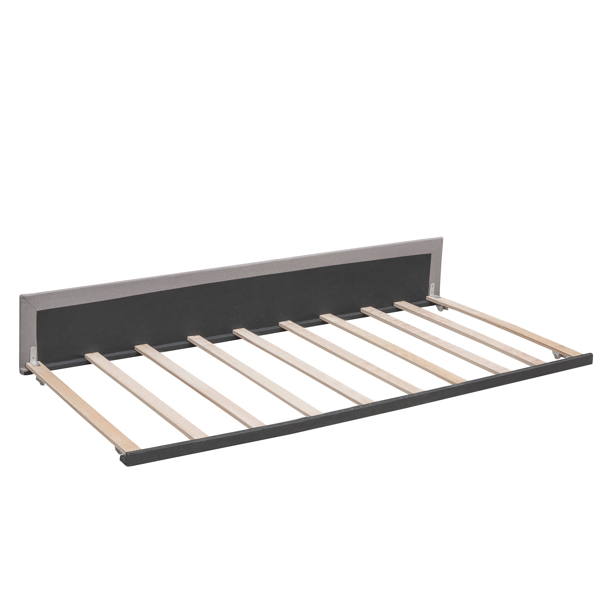 Upholstered Platform Bed with 2 Drawers and 1 Twin XL Trundle, Linen Fabric, Queen Size - Light Gray(OLD SKU :LP000314AAN)