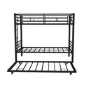 Metal Bunk Bed For Kids, Convertible Bedframe With Ladders & Guardrail