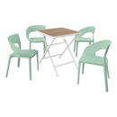 4 Piece Set Of Modern Designed Single Chairs With Folding Square Table