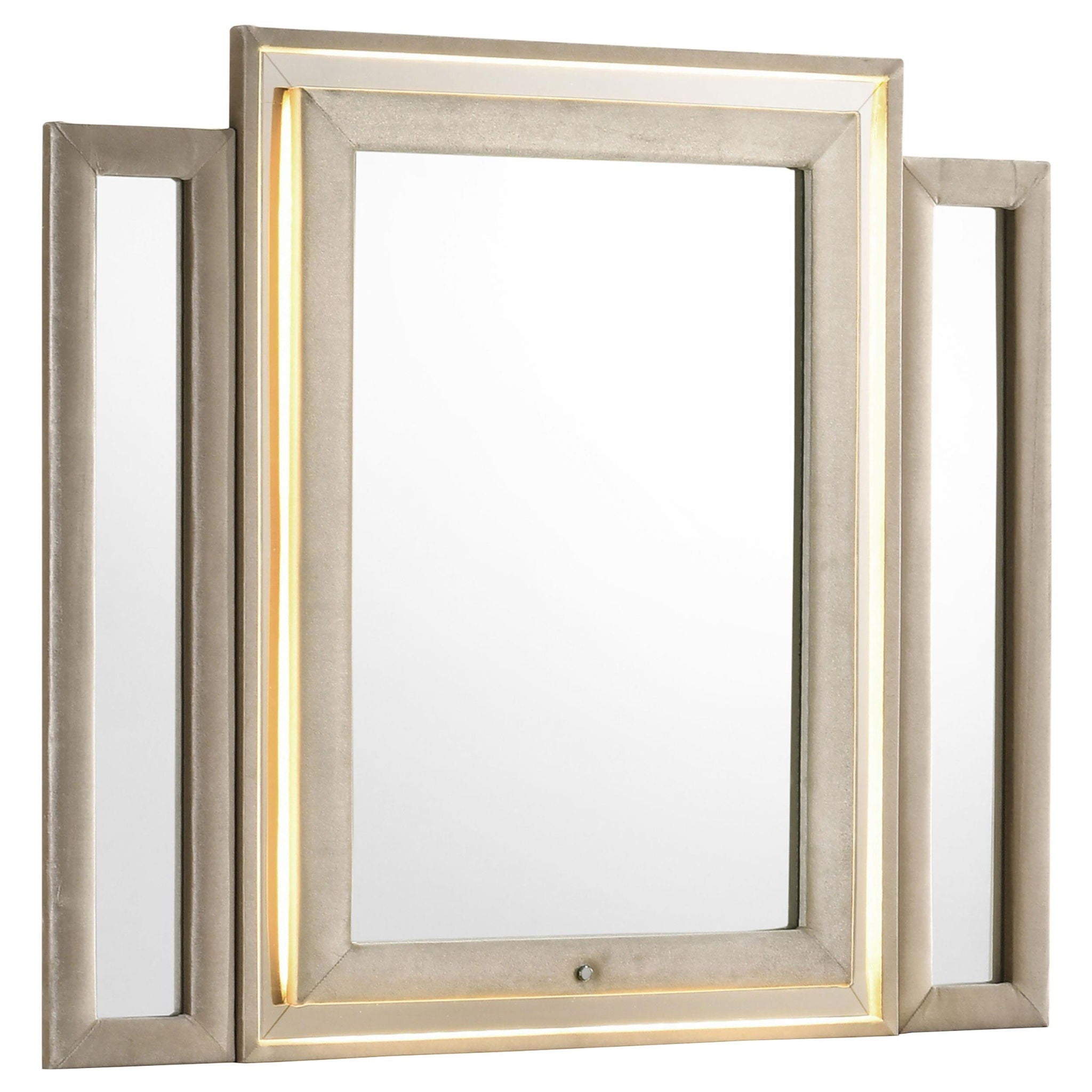 Lorient LED Dresser Mirror Ivory and Camel