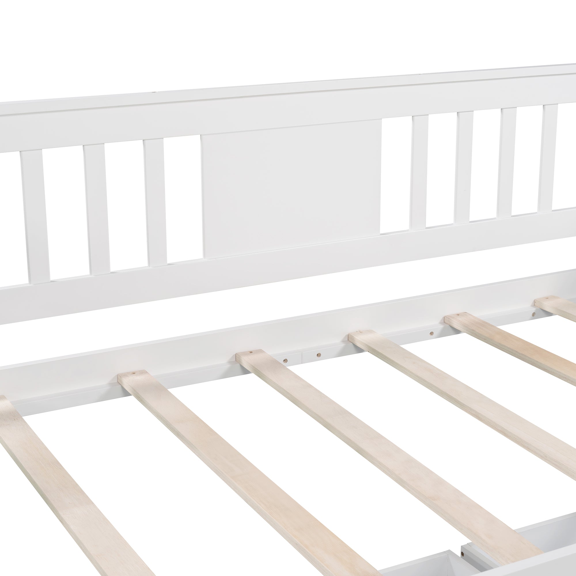 Twin size Daybed with Two Drawers, Wood Slat Support, White - Atlantic Fine Furniture Melbourne FL