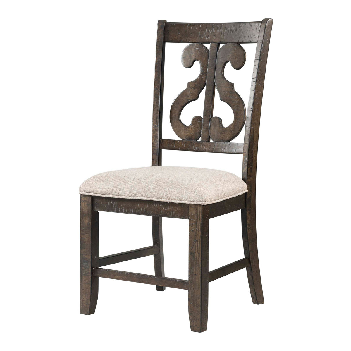 Stone Wooden Swirl Back Side Chair (Set of 2) in Dark Brown by Elements International, view 5