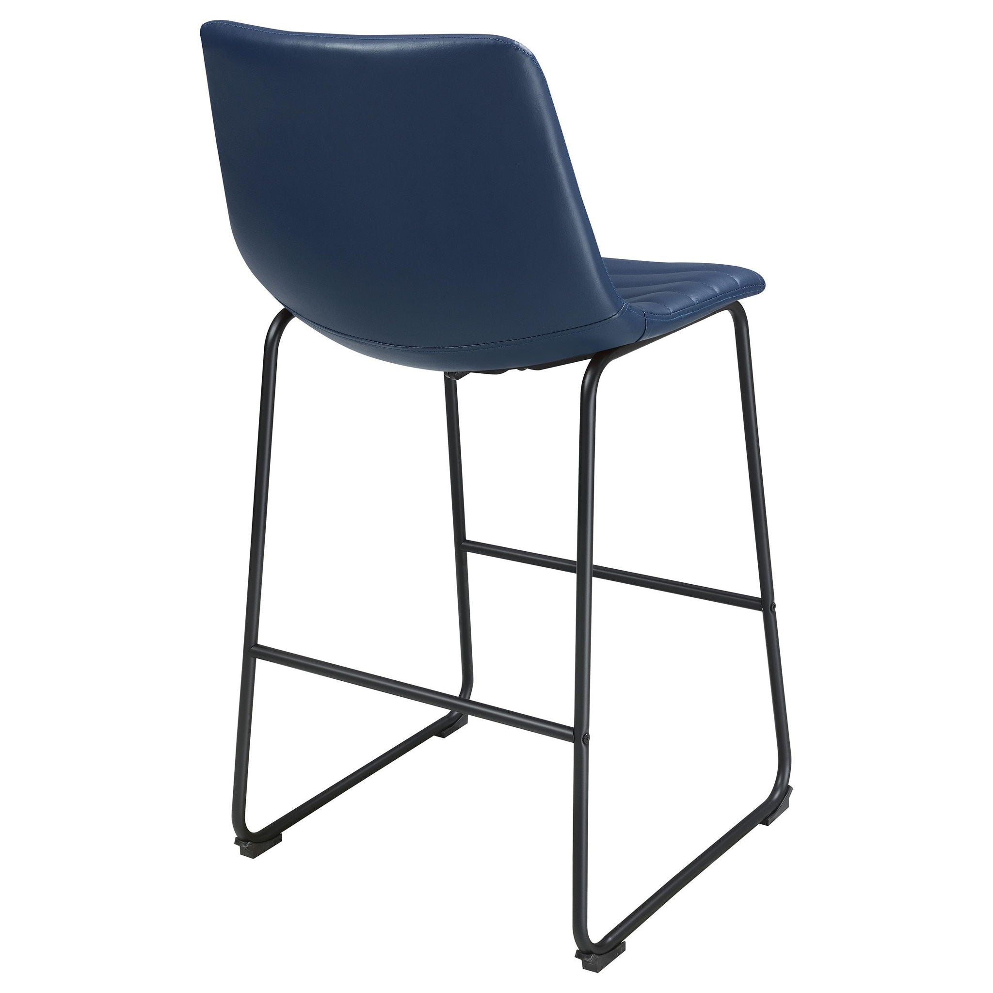 Zuni Faux Leather Upholstered Bar Chair Blue (Set of 2) - Atlantic Fine Furniture Melbourne FL