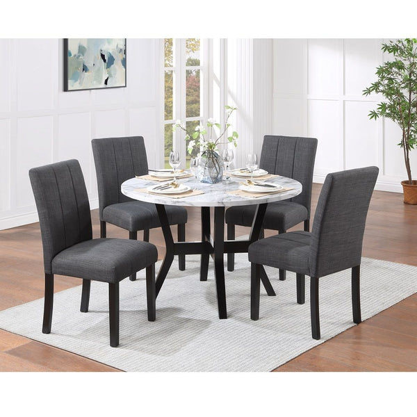 Kusa - 5 Piece Pack Dining Set With Engineering Stone Top - Black