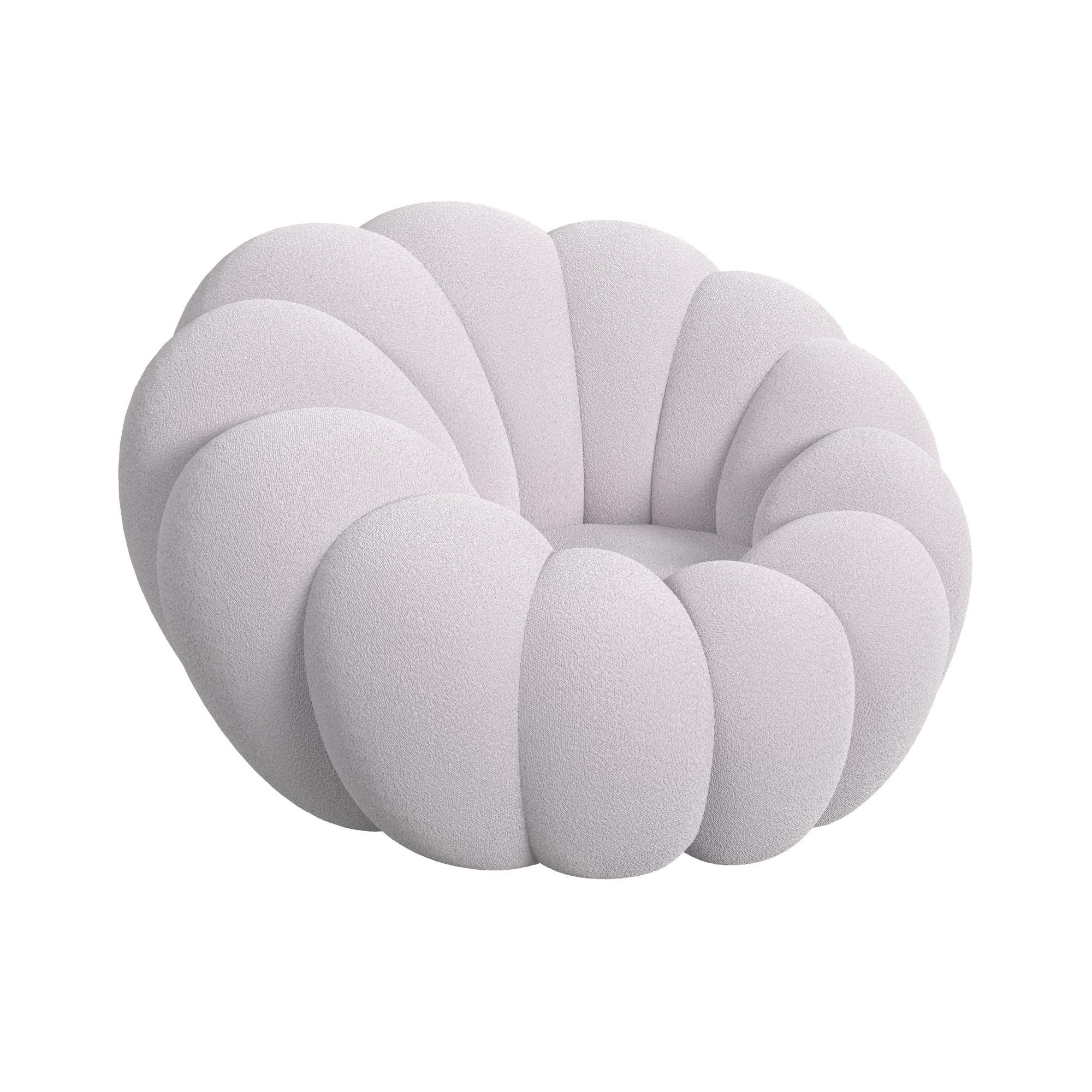 Bubble Swivel Chair And Ottoman in Light Gray by Elements International, view 4