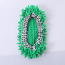 Microfiber Mop Slippers For Floor Cleaning, Machine Washable, 3 Pieces - Blue / Green / Red