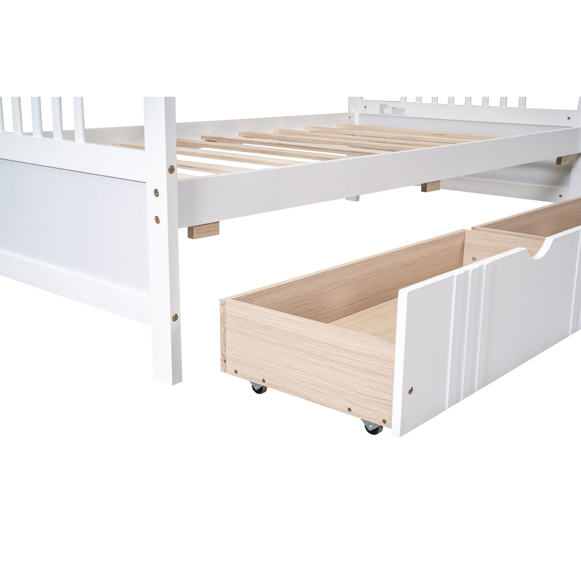 Twin Size Daybed Wood Bed with Two Drawers,White(OLD SKU:LP000057AAK)