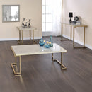 Boice II - Accent Table - Faux Marble & Champagne - Atlantic Fine Furniture Inc