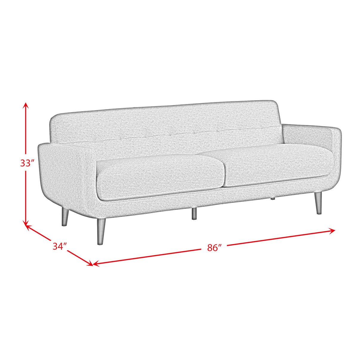 Hadley II Sofa in Black by Elements International, view 8