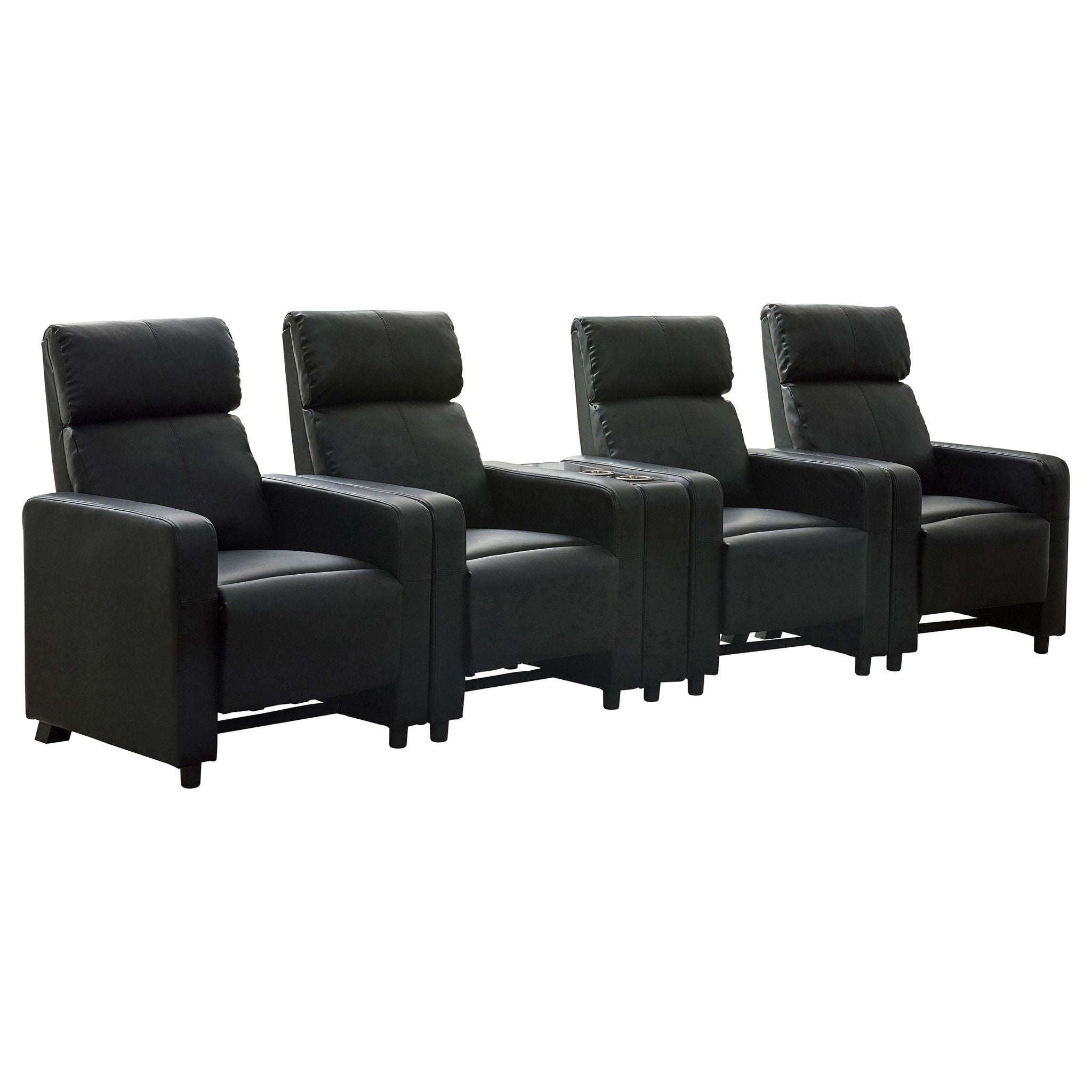 Toohey Upholstered Tufted Recliner Living Room Set Black