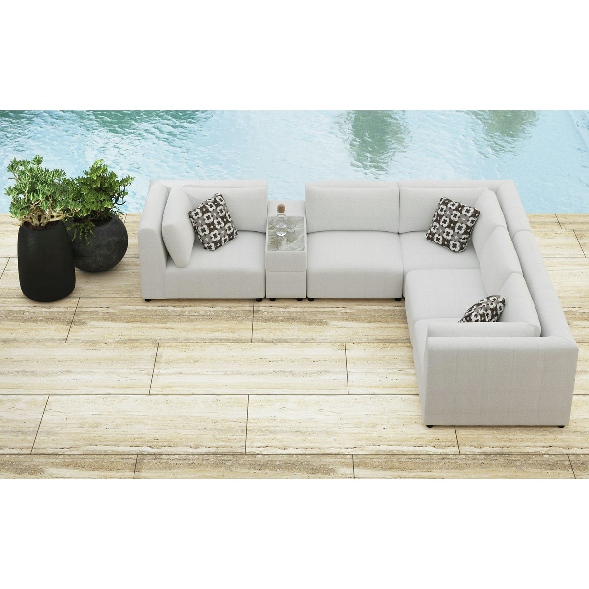 Zandara Modular Set Sectional in Beige by Elements International, view 6