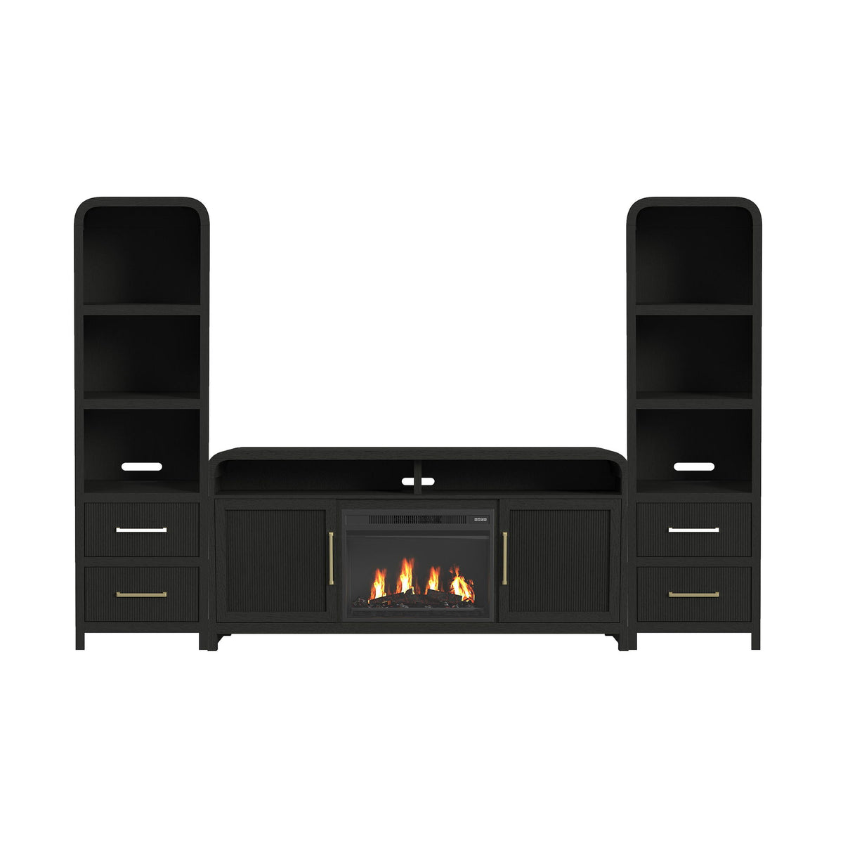 Ridgemont Entertainment Unit With 70" TV Console in Black by Elements International, view 3