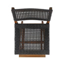 Outdoor Folding Acacia Wood Barstools With Rattan Backrest And Seat