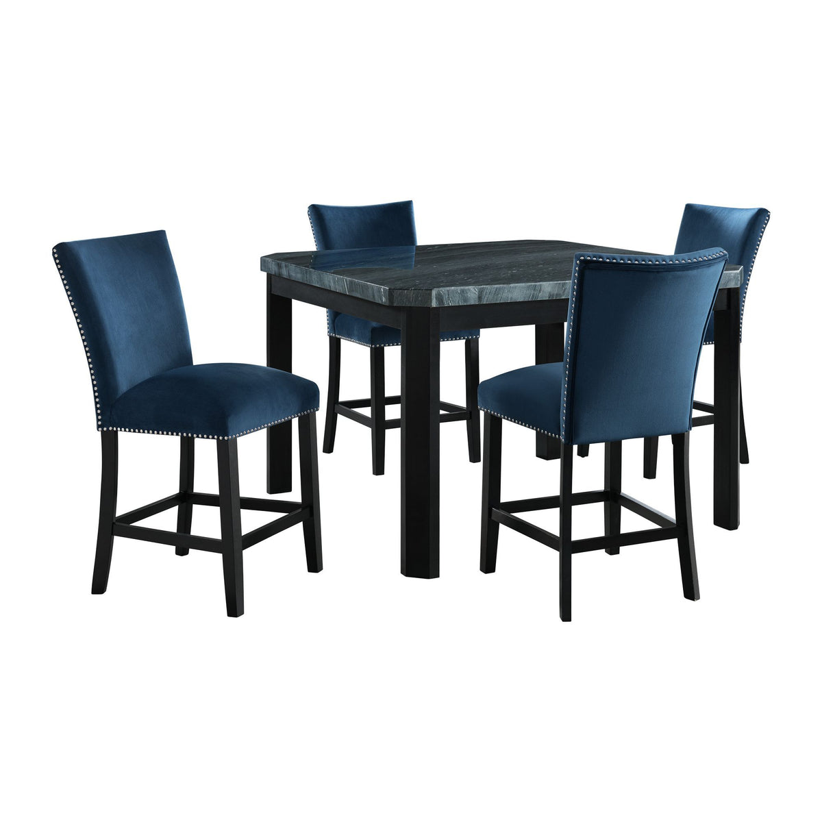 Francesca Square Counter Height Dining Set in Black by Elements International, view 2
