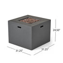 Outdoor Patio Square Gas Burning Concrete Fire Pit 40,000 Btu
