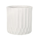 Planter With Subtle Pleated Design - Antique White
