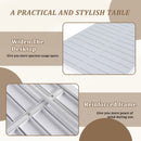 Modern Long Table, UV Resistant And Rust Proof, Pp Tabletop, UV Resistant Powder Coated Metal Legs - Snow White