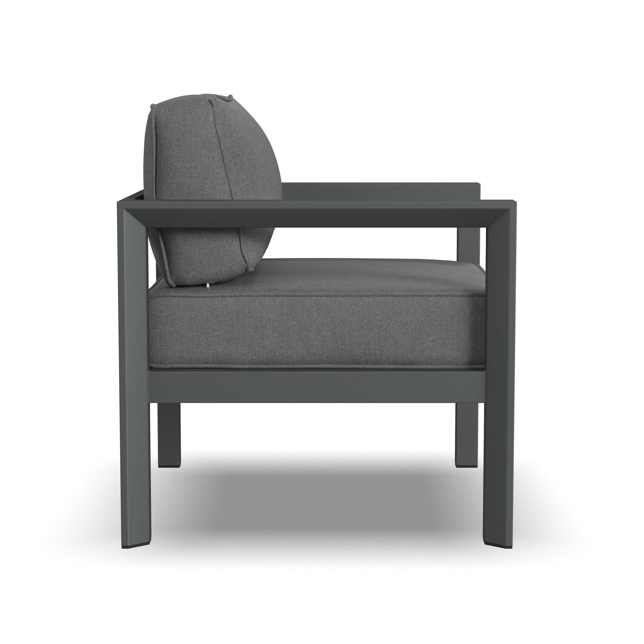 Grayton - 25.5" Outdoor Aluminum Lounge Chair - Dark Gray
