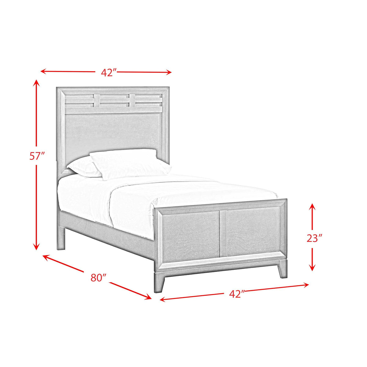 Beaumont Panel Bed in Dark Brown by Elements International, view 4