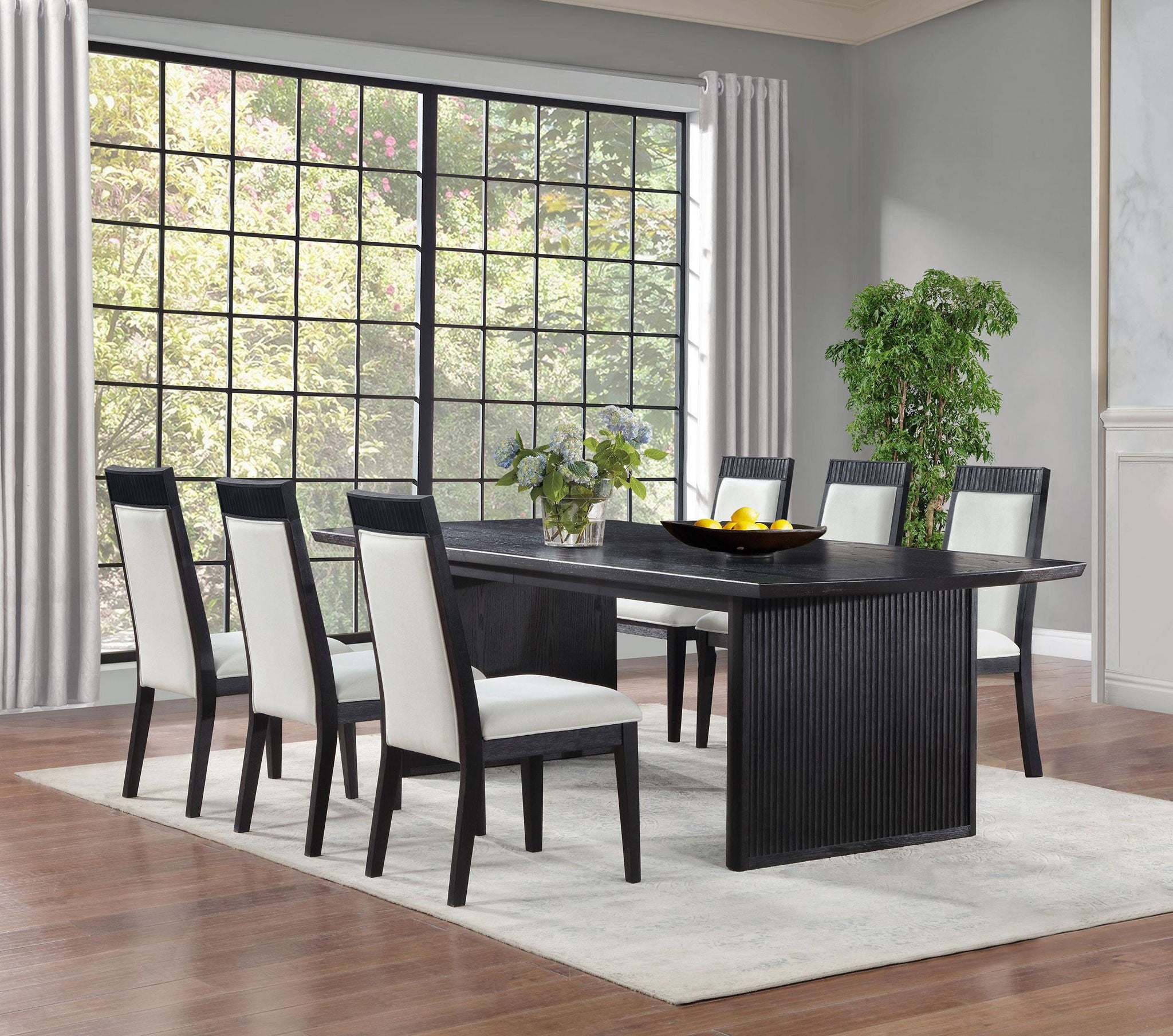 Brookmead 7-piece Extension Leaf Dining Table Set Black