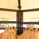 Outdoor Patio Gazebo Tent With Ventilated Double Roof And Sidewall