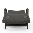 Salem - Contemporary Wicker Chaise Lounge With Arm, Weather Resistant