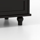 Minimalist Buffet Cabinet With Double Glass Doors And Drawer