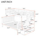 Stairway Bunk Bed With Storage And Guard Rail For Bedroom