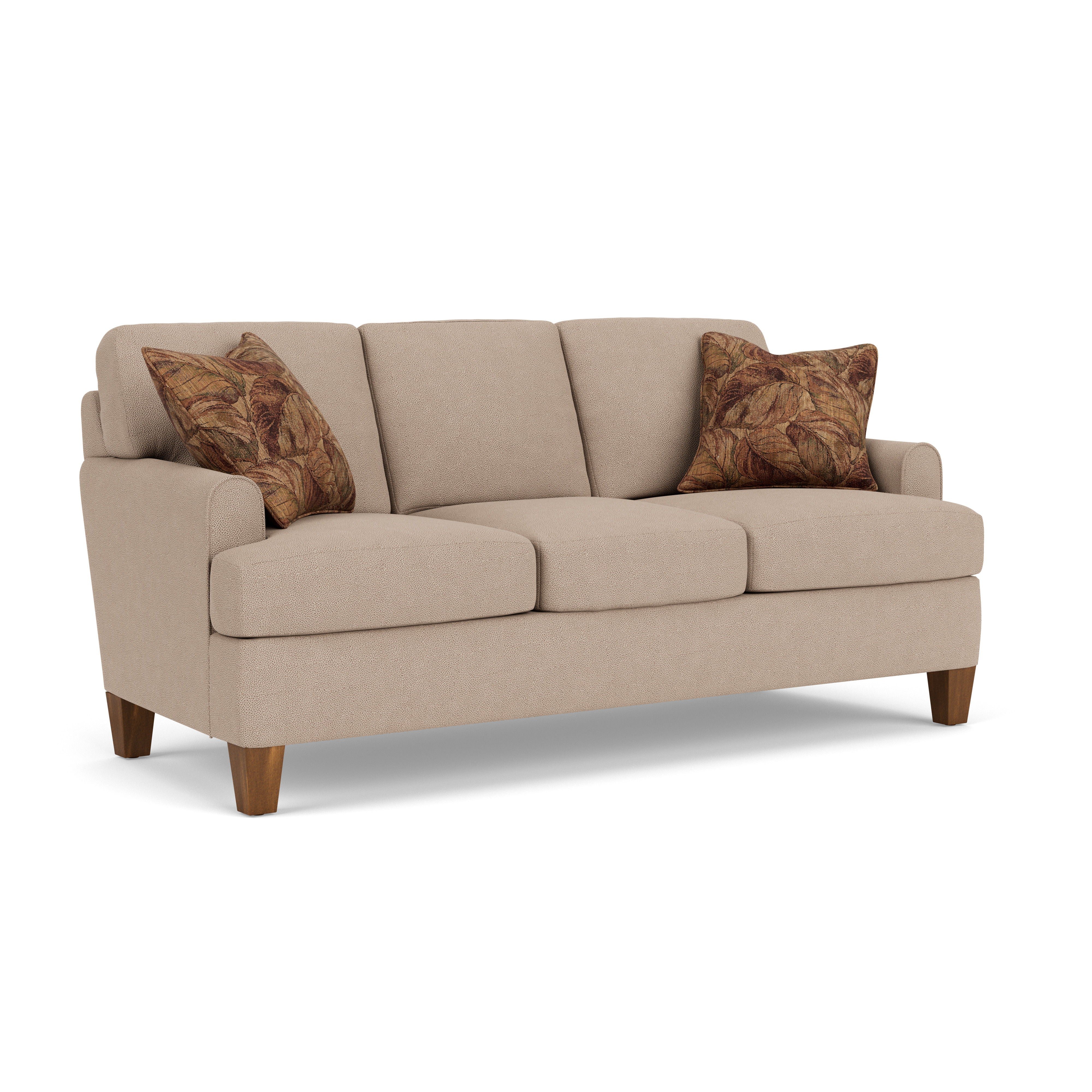 Moxy - Fabric Sofa, T-Shaped Seat Cushion, Rounded Mailbox Arms