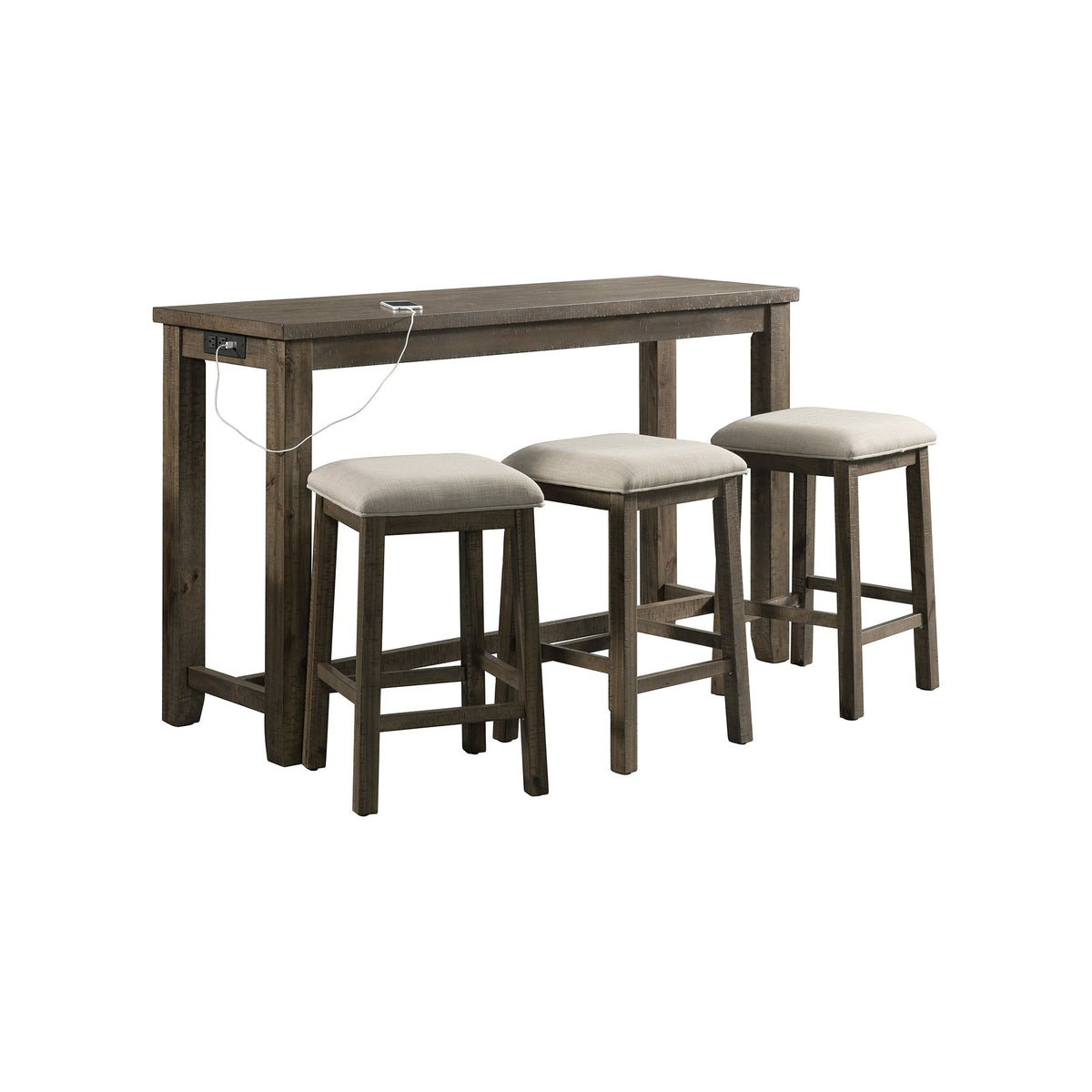 Stone Occasional Bar Table Single Pack in Dark Brown by Elements International, view 2