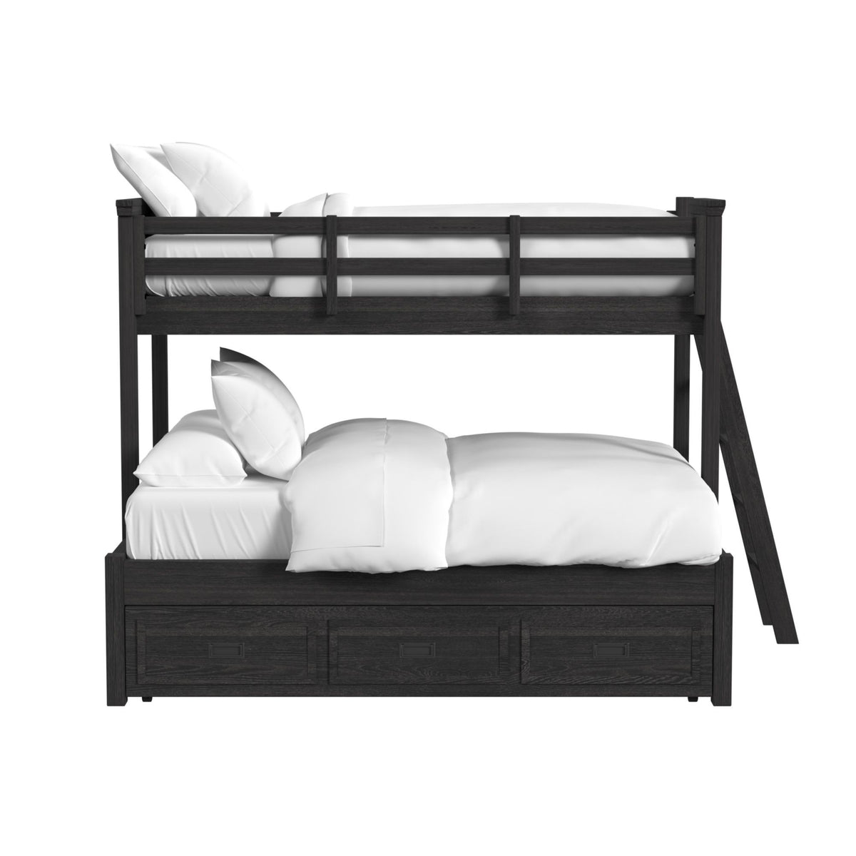 Hampton Kids Bunk With Ladder And Trundle in Black by Elements International, view 8