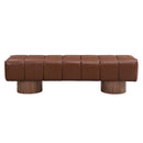 Upholstered Dining Bench For Dining Room, End Of Bed Entryway Bench Ottoman For Bedroom Living Room - Brown