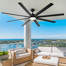 Super Large Black Ceiling Fan With Remote Control - Black