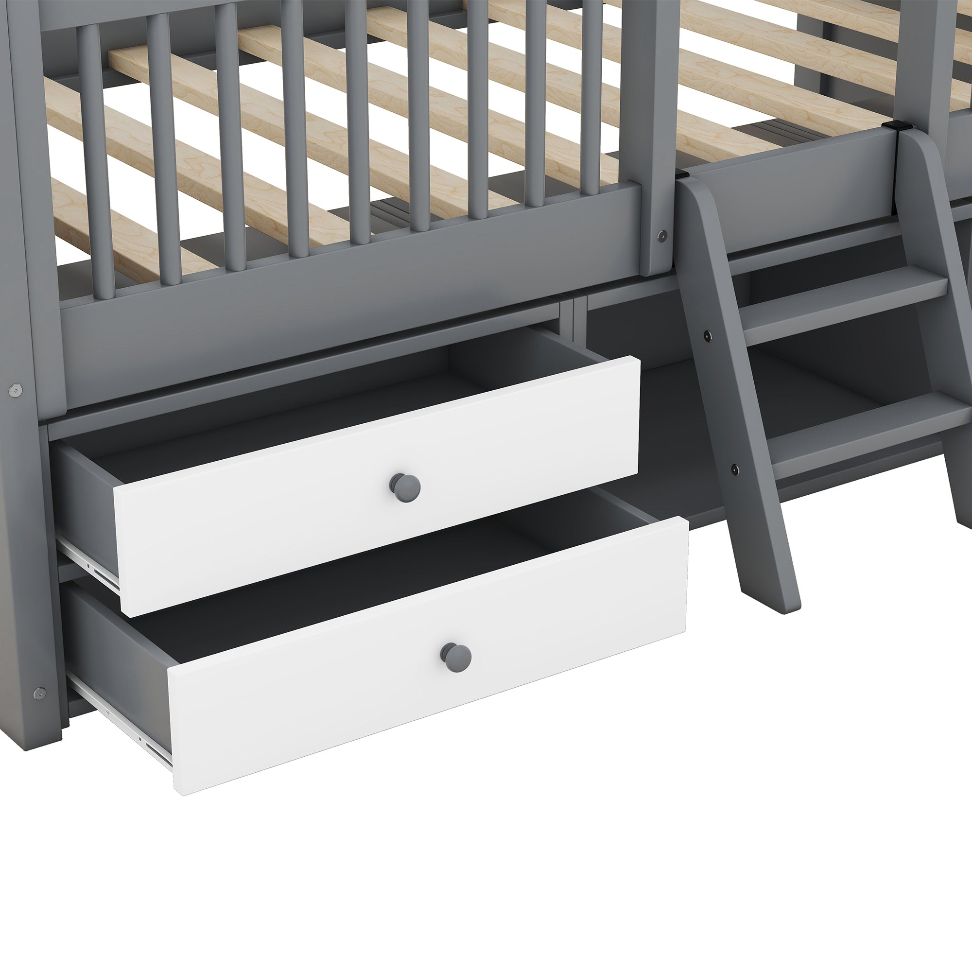 Twin Size Wood Bed House Bed Frame,Gray - Atlantic Fine Furniture Melbourne FL