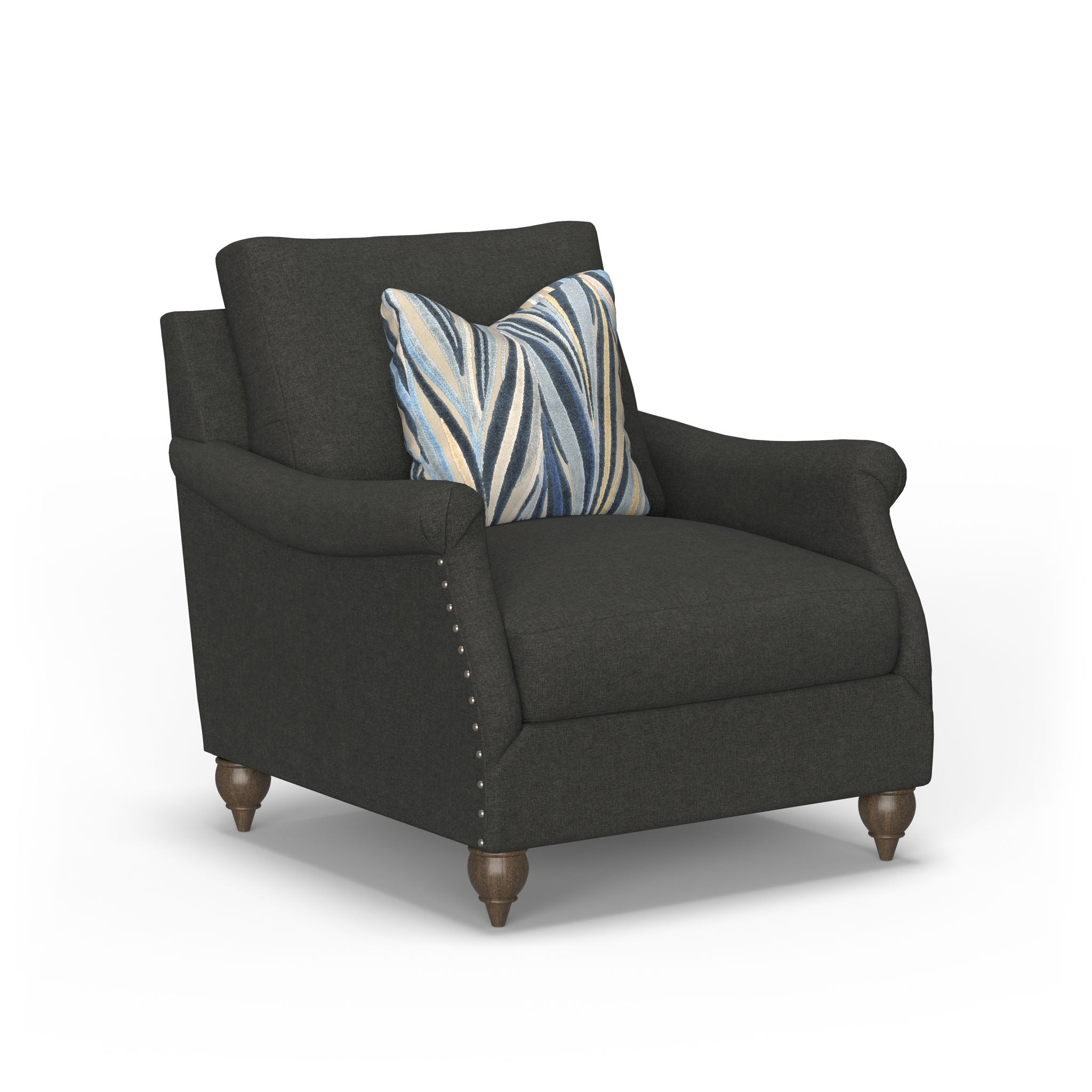Veda - Fabric Chair With Nailhead Trim