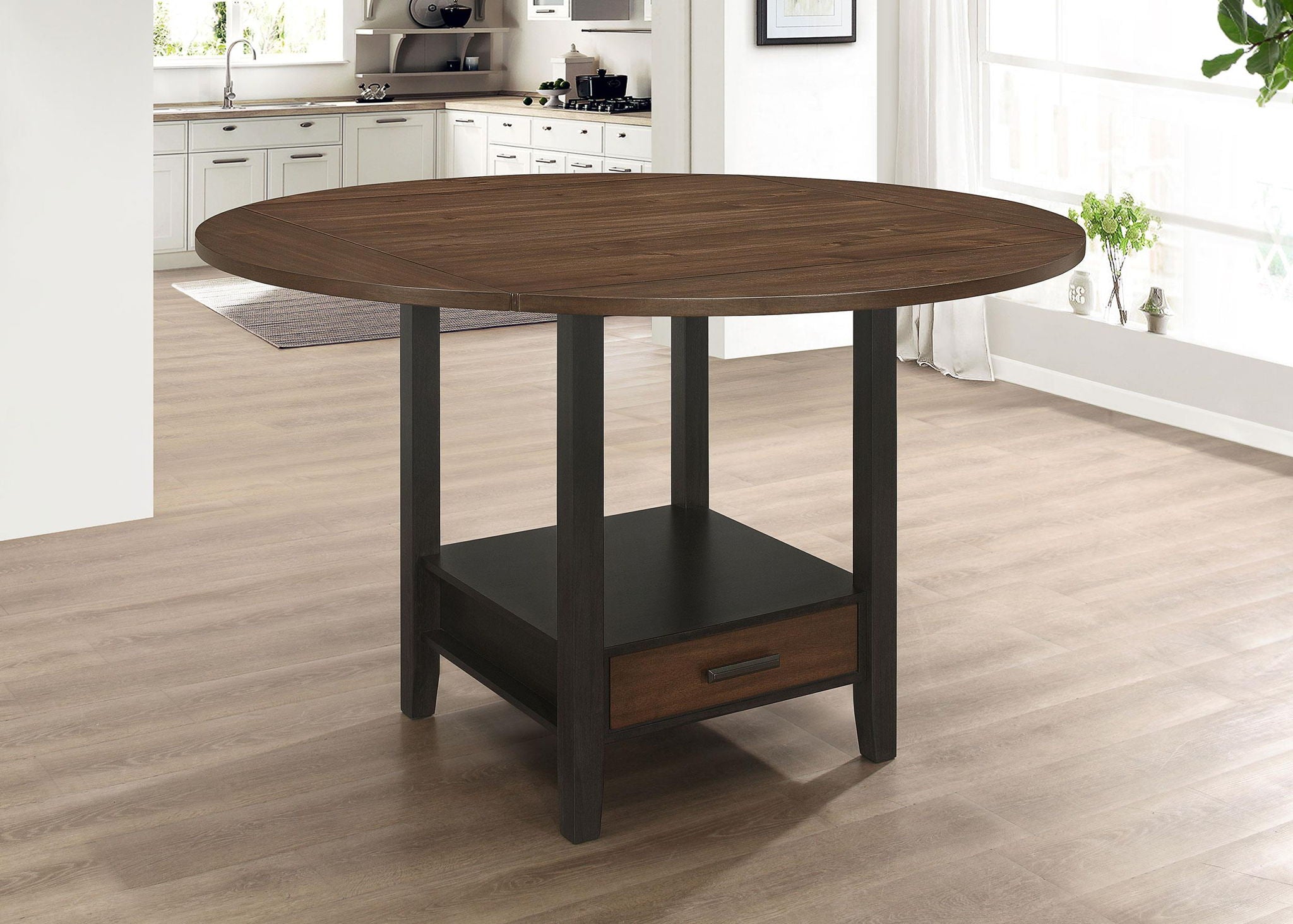 Sanford 60-inch Extension Leaf Counter Dining Table Espresso