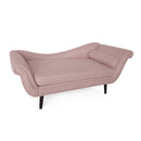 Auroral - Velvet Upholstered Chaise Lounge With Scrolled Arms And Tapered Legs - Blush