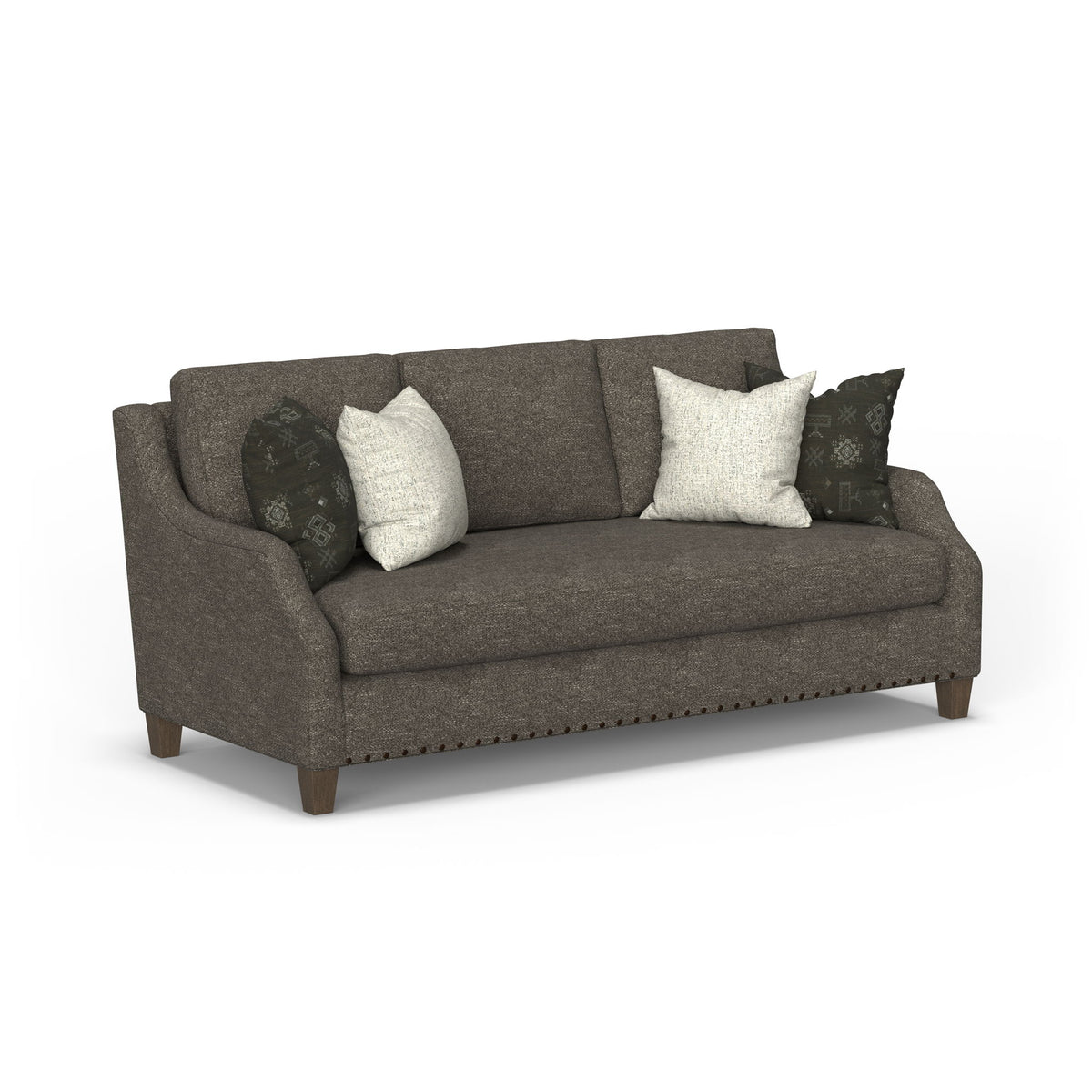 Gianna - Fabric Bench Sofa With Nailhead Trim