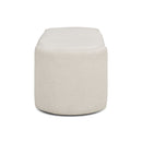 Fuji - Oval Storage Bench, Upholstered - Ivory White