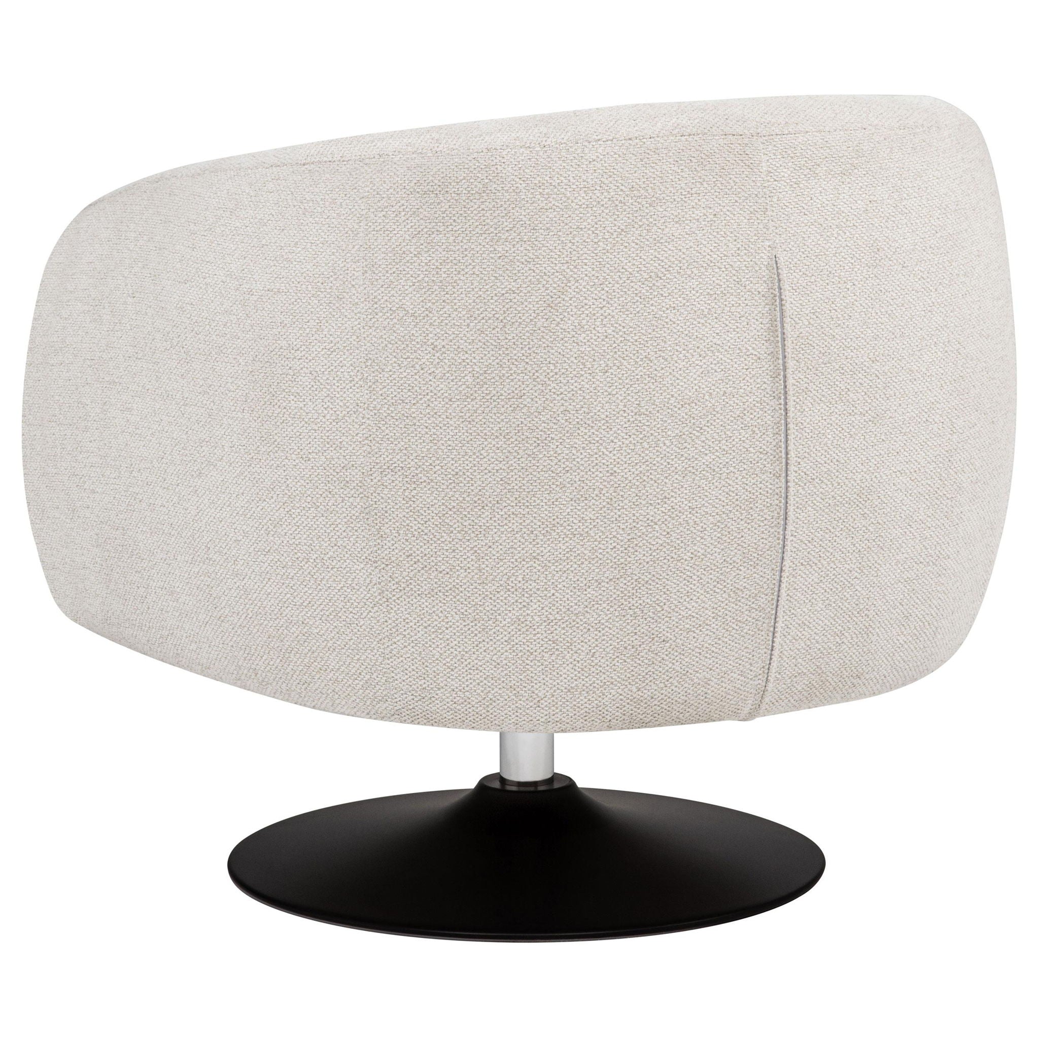 Dave Upholstered Barrel Back Swivel Club Chair Beige