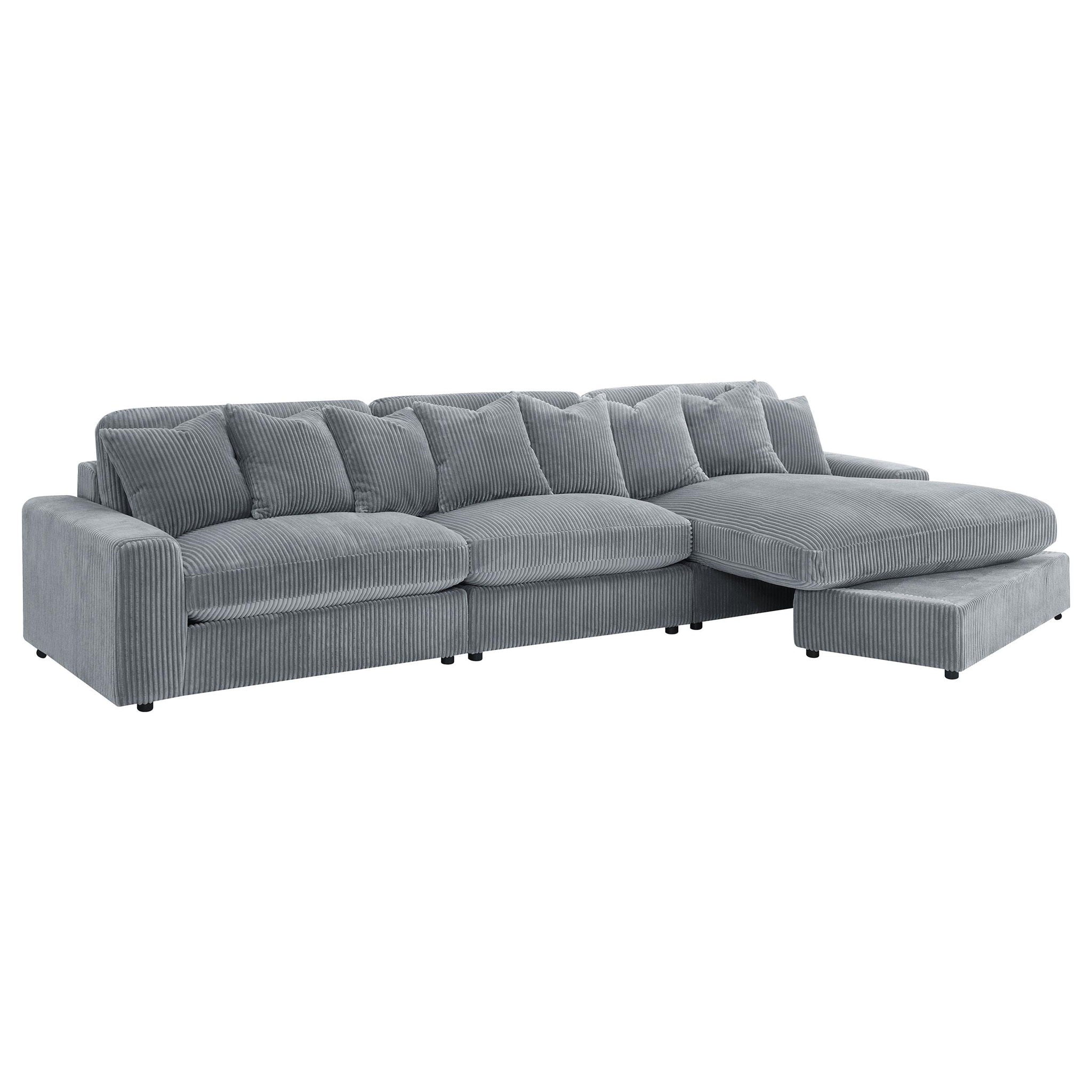 Blaine Upholstered Reversible Chaise Sectional Sofa Fog