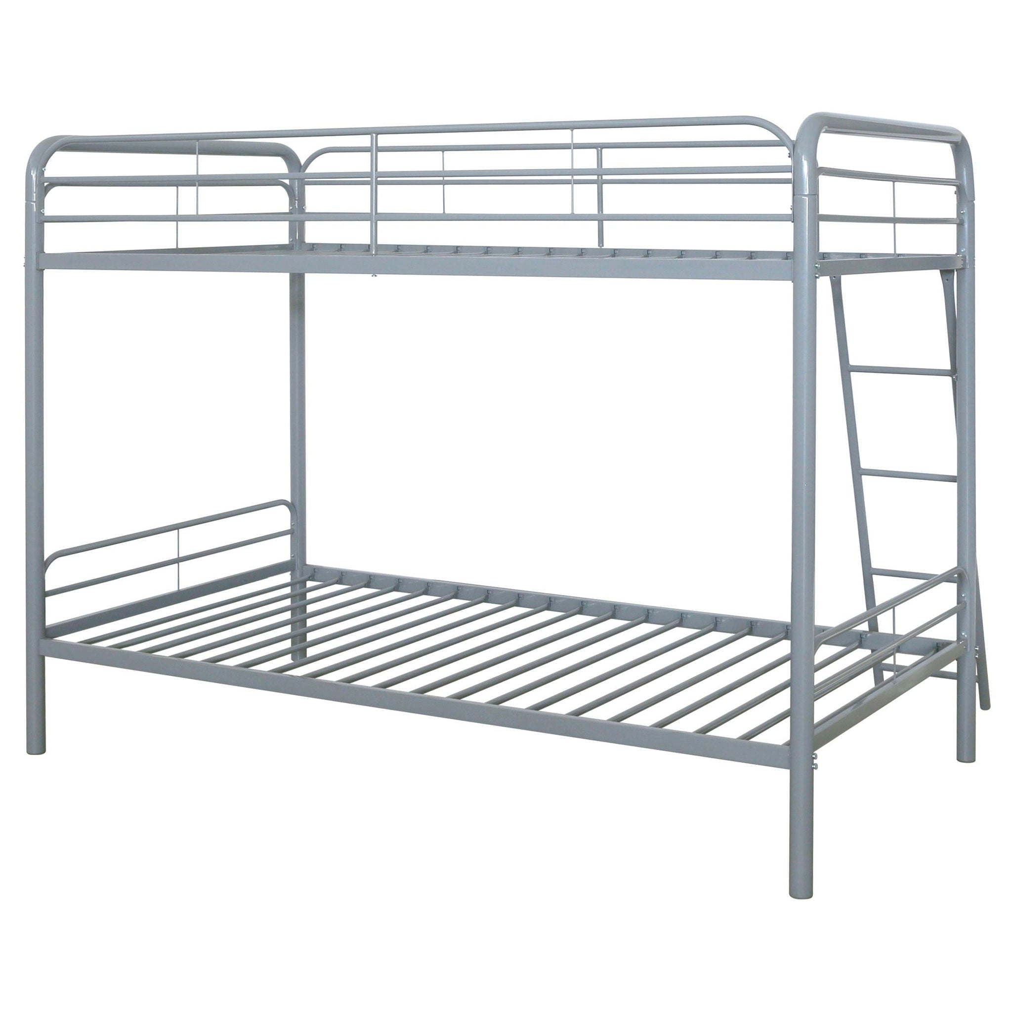 Carson Metal Twin Over Twin Bunk Bed Glossy Silver