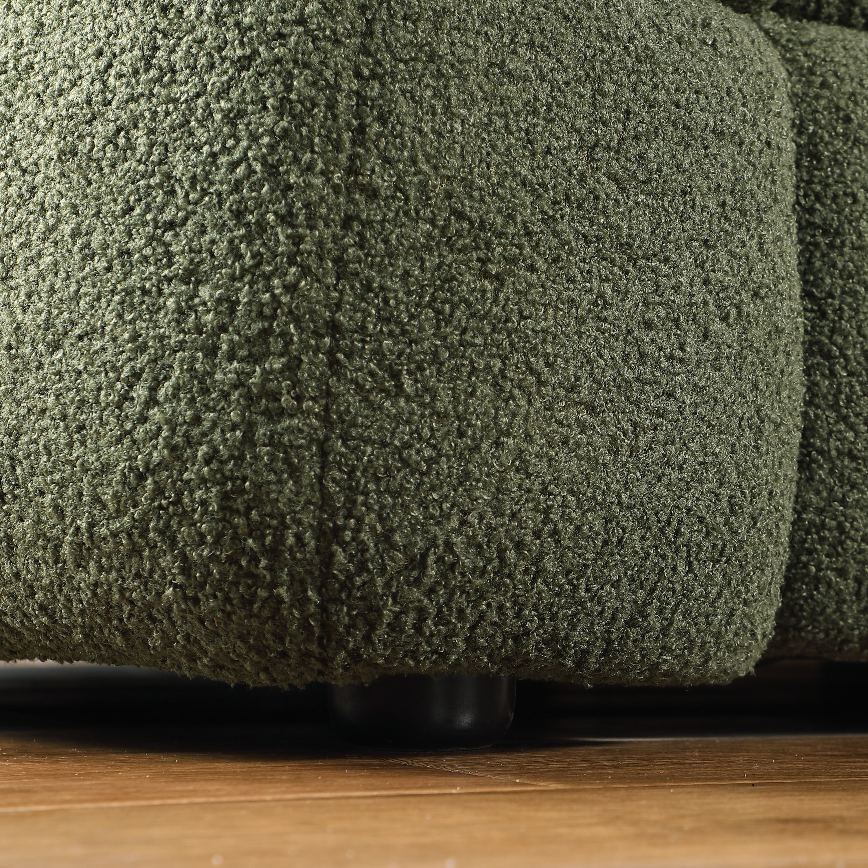 84.3 length ,35.83" deepth ,human body structure for USA people, marshmallow sofa,boucle sofa ,3 seater, OLIVE GREEN BOUCLE