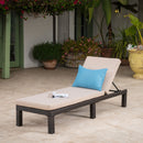 Puerta - Chaise Lounge Frame Cushion Outdoor Wicker Iron - Beige / Dark Brown