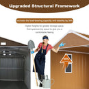 Heavy Duty Metal Storage Shed With Windows, Lockable Door & Ventilation, Weatherproof Outdoor Garden Shed For Backyard, Brown Iron 6X4 Ft