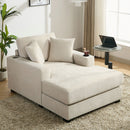 Oversized Chaise Lounger Modern Style Sofa Couch, With Pillows, Charge Station & Cup Holders