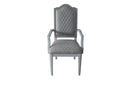 House - Marchese Chair (Set of 2) - Two Tone Gray Fabric & Pearl Gray Finish - Atlantic Fine Furniture Inc