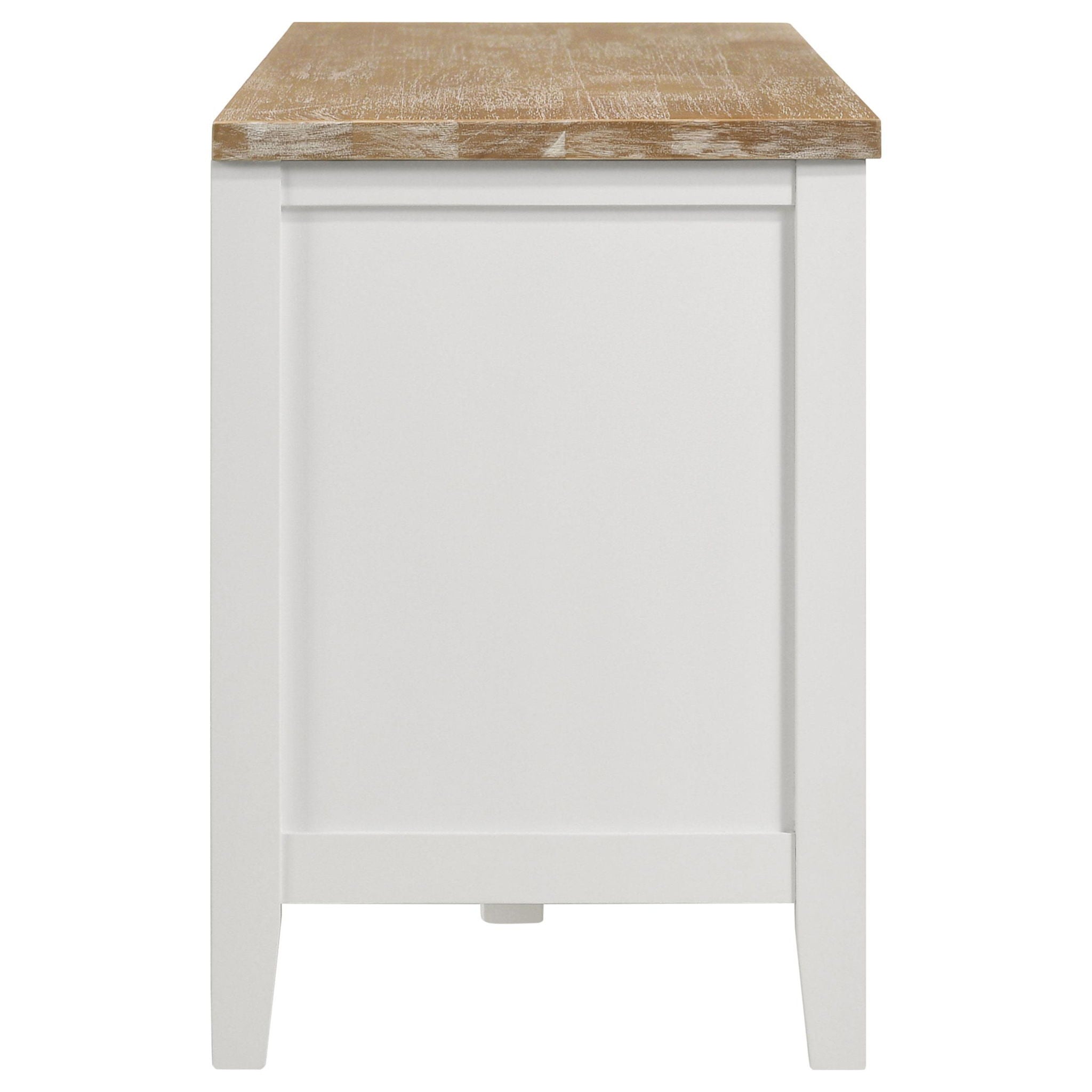 Hollis 2-door Wood 67-inch TV Stand with Drawer Brown and White