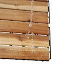 Interlocking Deck Tiles Striped Pattern, Waterproof Anti Mildew Brown