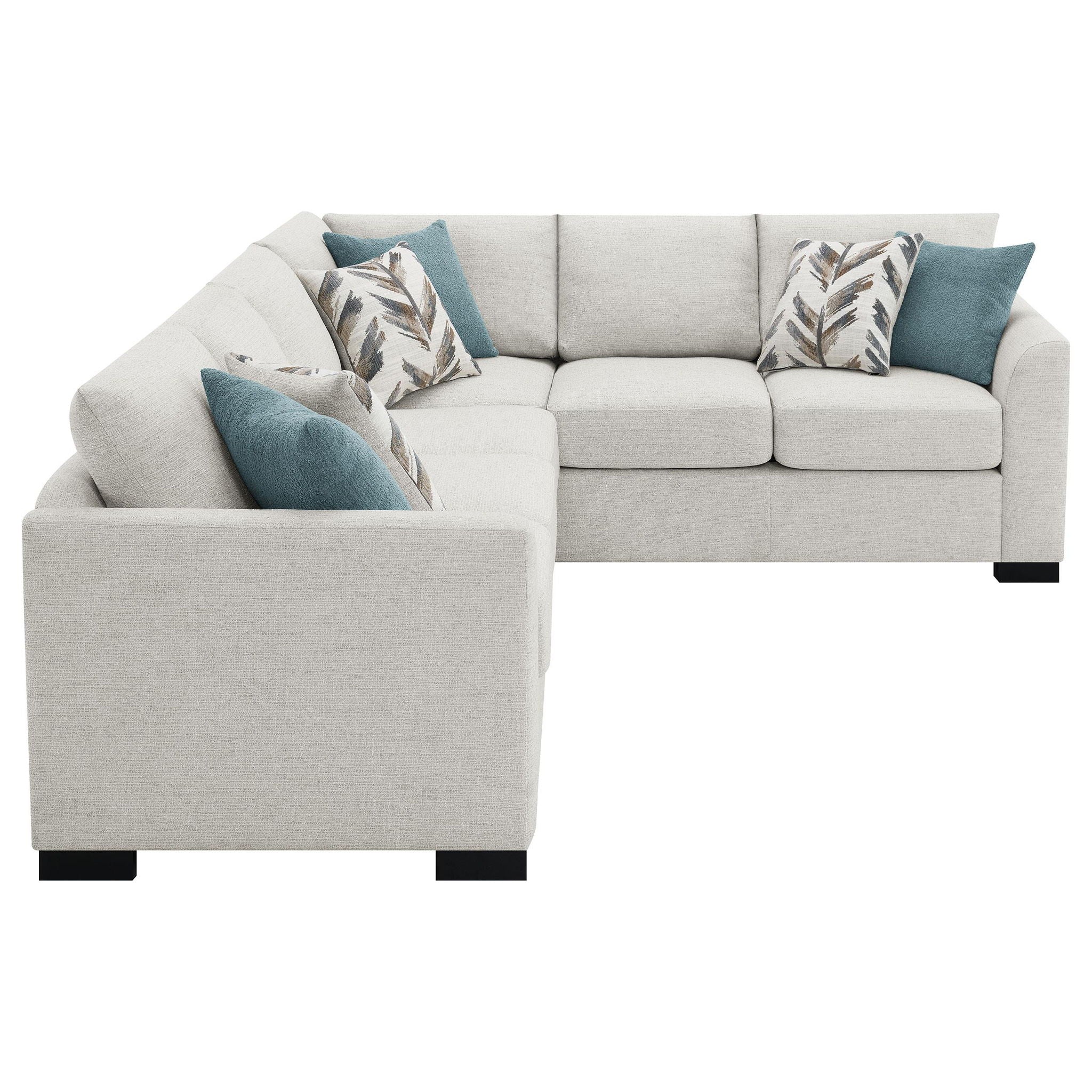 Ashford Chenille Upholstered Sleeper Sectional Sofa Greige - Atlantic Fine Furniture Melbourne FL